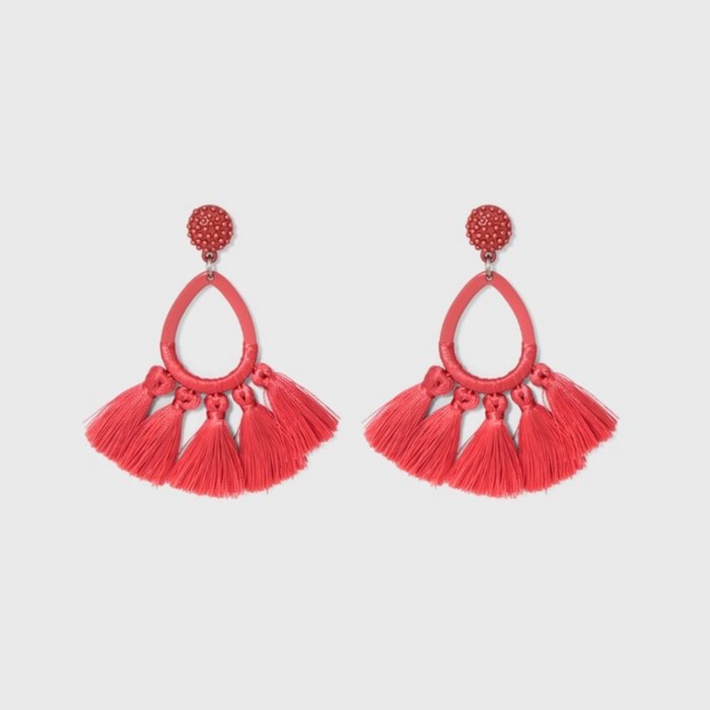 SUGARFIX by BaubleBar Tassel Fringe Hoop Earrings